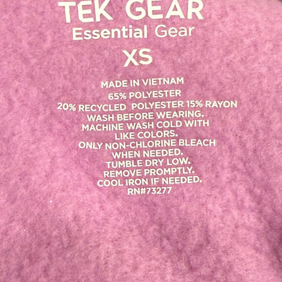 Tek Gear Essential Gear Size S Purple Cozy Fleece 1/4 Zip front Pullover Top - Picture 4 of 4